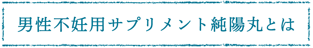 男性不妊用サプリメント純陽丸とは